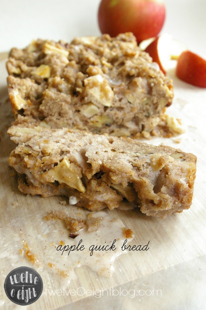 Apple Quick Bread Recipe twelveOeightblog.com #bread #recipe #holiday #baking #Christmas #apple