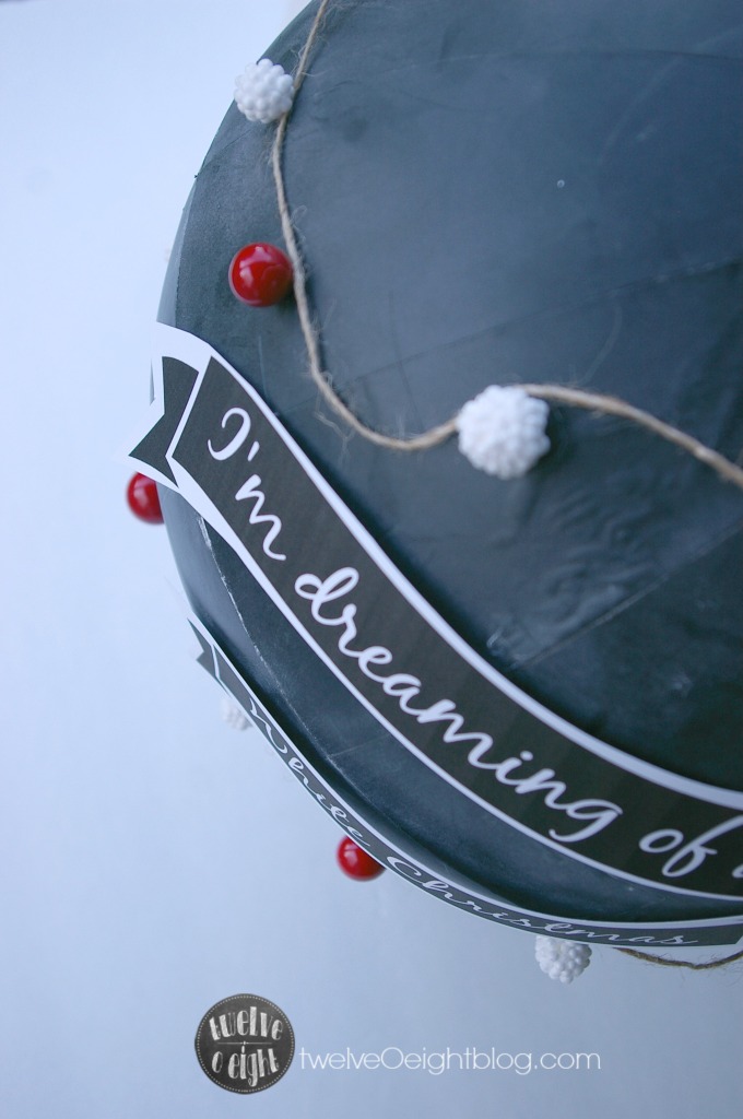 How to paint a Chalkboar Globe #diy #twelveOeightblog #knockoff #diychalkboard #chalkboardglobe