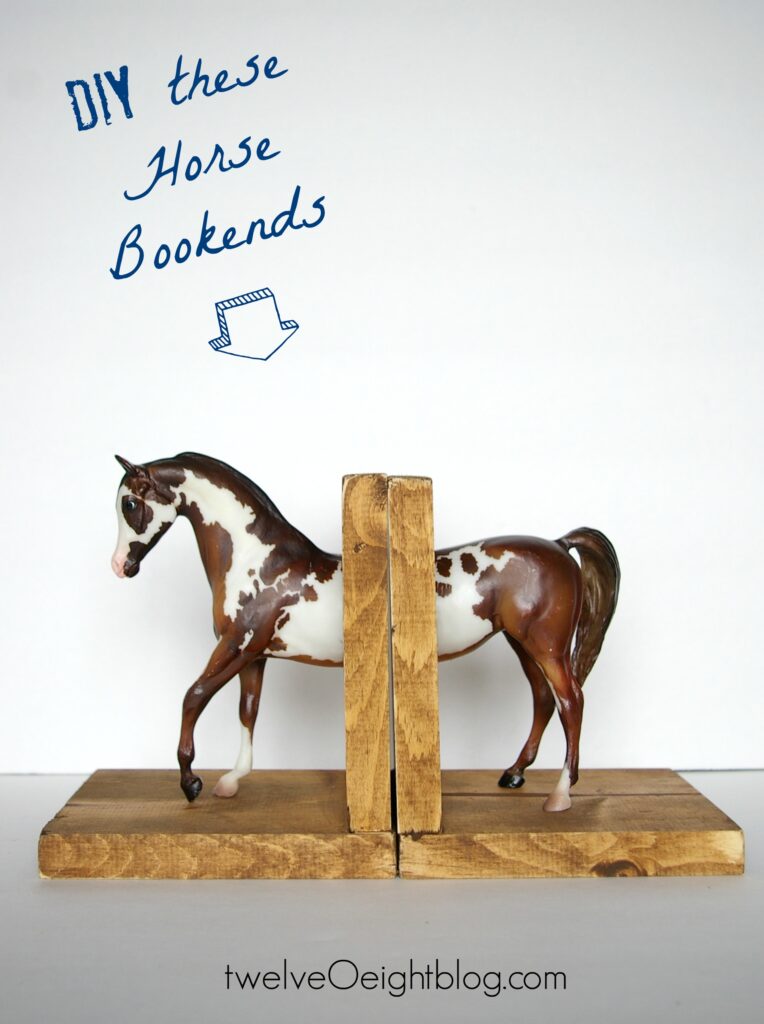 DIY Horse Bookends twelveOeightblog.com #bloggers #bloggerhomes #DIY #horsedecor #twelveOeightblog