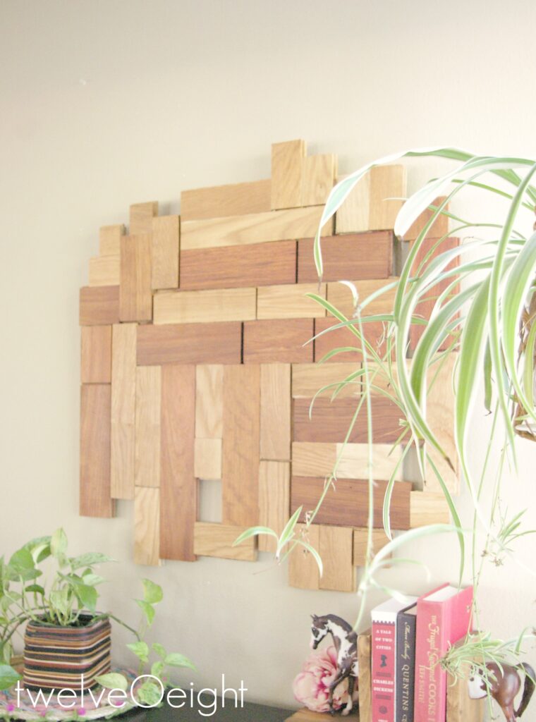DIY Wood Wall Hanging #DIY #Wood #Modern #HomeDecor #recycle #twelveOeight